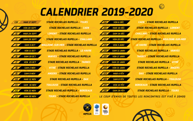 Le calendrier 2019/2020 dévoilé !