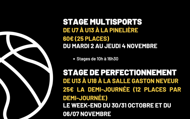 Les stages de la Toussaint !