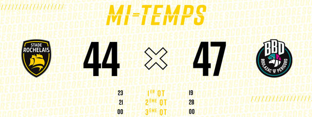 44 - 47 à la mi-temps