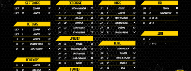 Le calendrier Pro B du Stade Rochelais Basket !