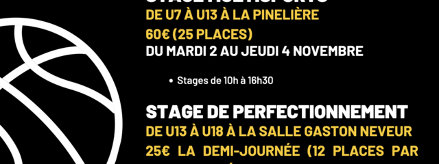 Les stages de la Toussaint !