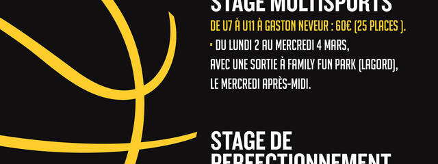 Stages vacances hiver !